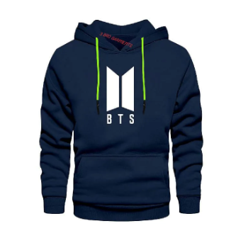 NAVY BLUE BTS PRINTED WINTER WARM